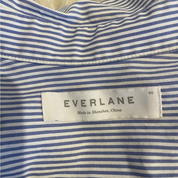 Everlane Striped Cotton Poplin Long Shirt Button Dress Cottagecore Coastal - Picture 5 of 8